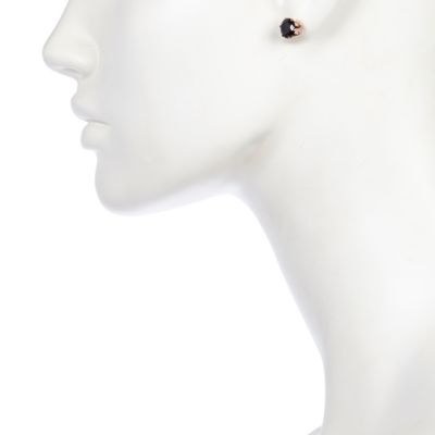 Black gem stud earrings